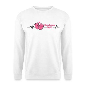 Mama 2026 Herzschlag Werdende Mutter 2026 - Unisex Pullover - Weiß - Vorne