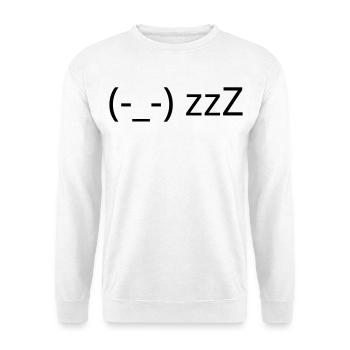 Émotique (-_-) zzZ de sommeil Kaomoji fatigué - Sweat-shirt Unisexe - blanc - Devant
