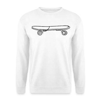Skateboard - Unisex Pullover - Weiß - Vorne