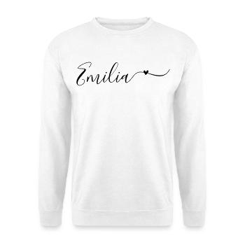 Prénom Emilia Prénom décoratif - Sweat-shirt Unisexe - blanc - Devant