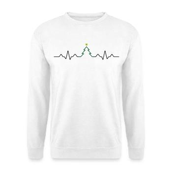 Weihnachtsbaum Herzschlag EKG Weihnachten - Unisex Pullover - Weiß - Vorne - Alina (178cm) & Michal (187cm)