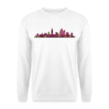 Lille City Skyline Glockenturm Moderne Linienkunst - Unisex Pullover - Weiß - Vorne