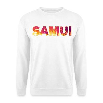 Koh Samui Insel in Thailand Urlaub Souvenir - Unisex Pullover - Weiß - Vorne - Alina (178cm) & Michal (187cm)