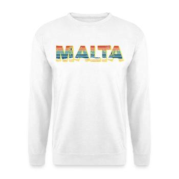 Souvenir vintage rétro de vacances sur la plage de Malta Island - Sweat-shirt Unisexe - blanc - Devant