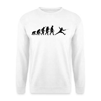 Fechten Evolution für Fechter Fechtsport - Unisex Pullover - Weiß - Vorne - Alina (178cm) & Michal (187cm)