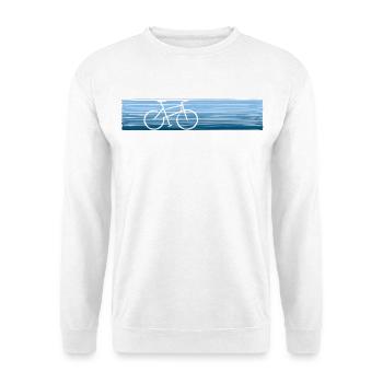 Fahrradliebe – Rennrad Gravel MTB & Downhill - Unisex Pullover - Weiß - Vorne - Alina (178cm) & Michal (187cm)