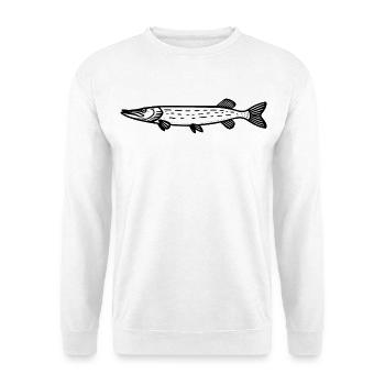 Hecht 01 - Unisex Pullover - Weiß - Vorne