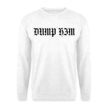 🖤 DUMP HIM Schwarz – Gothic Girl Power Buchstaben - Unisex Pullover - Weiß - Vorne - Alina (178cm) & Michal (187cm)