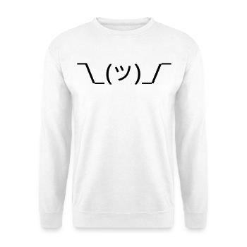 Shruggie ¯\_(ツ)_/¯ Schulterzucken Emoticon - Unisex Pullover - Weiß - Vorne