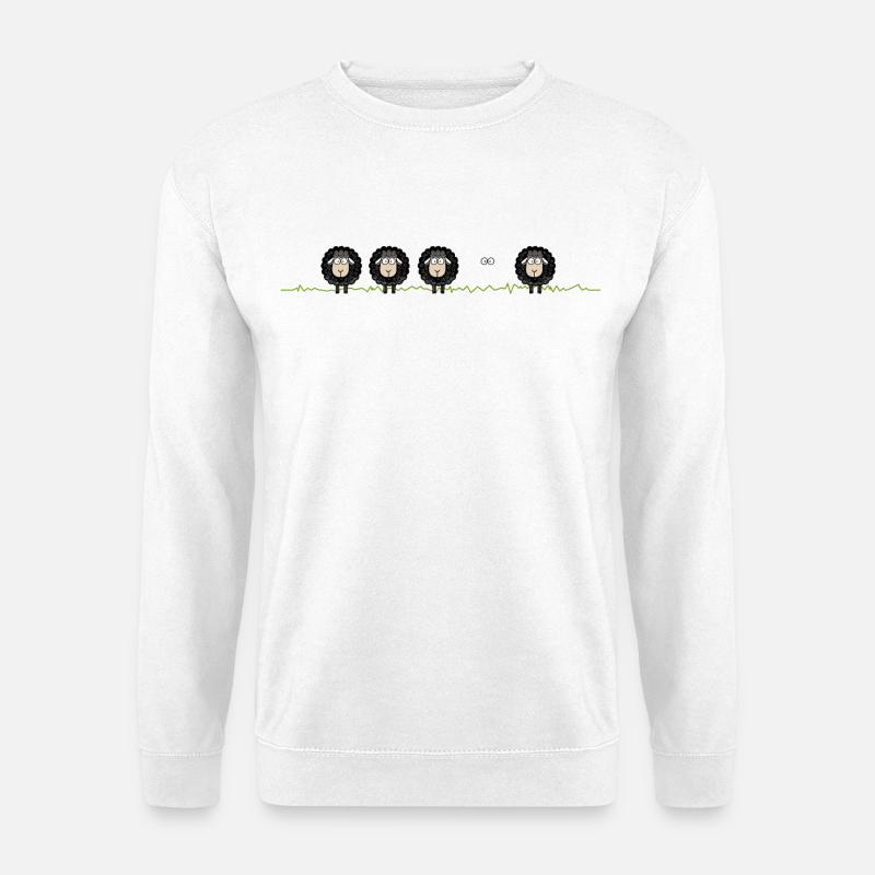 Schwarzes Schaf – Motiv - Unisex Pullover - Weiß