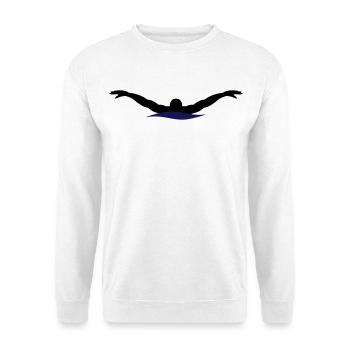 natation - Sweat-shirt Unisexe - blanc - Devant