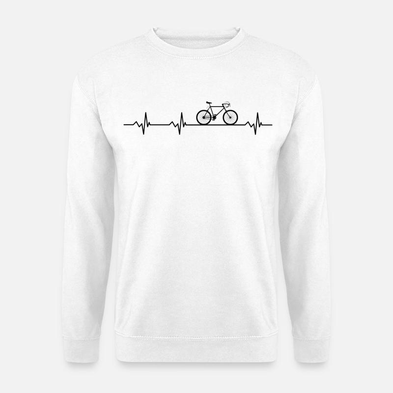 Pulsschlag Fahrrad - Unisex Pullover - Weiß