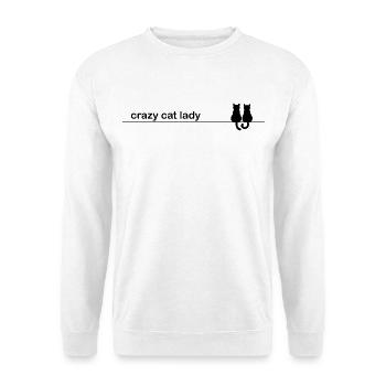 Crazy Cat Lady – Lustiger Katzen Spruch - Unisex Pullover - Weiß - Vorne