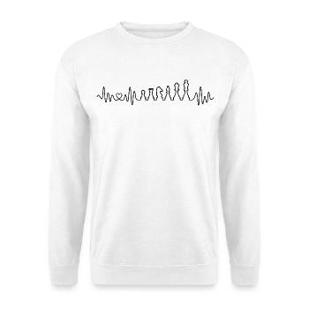 Schach Herzschlag Schachfiguren Für Schachspieler - Unisex Pullover - Weiß - Vorne - Alina (178cm) & Michal (187cm)