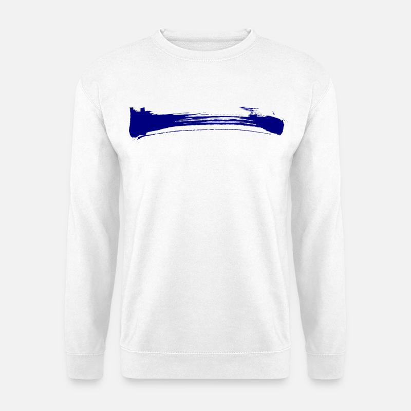 Streifen - Pinselstrich - Unisex Pullover - Weiß