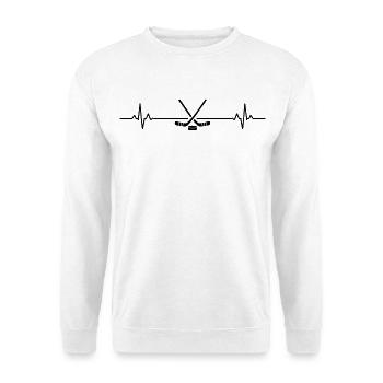 Eishockey Herzschlag EKG Puls Sportler Design - Unisex Sweatshirt - white - Front