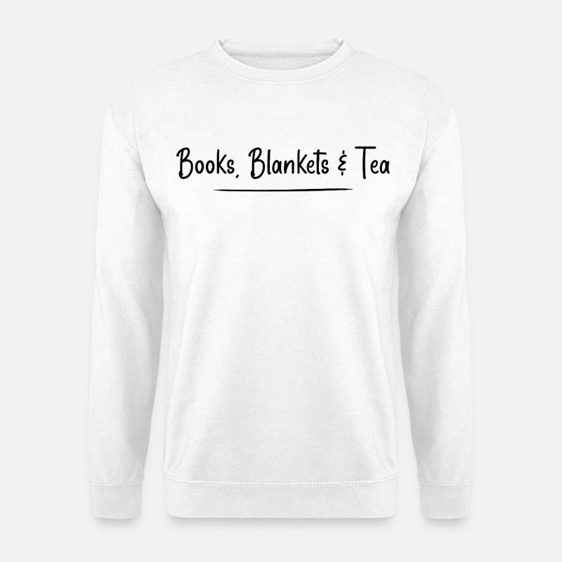 Bücher, Decken und Tee - Unisex Pullover - Weiß
