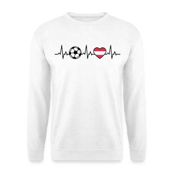Österreich Fußball Herzschlag Österreich - Unisex Pullover - Weiß - Vorne