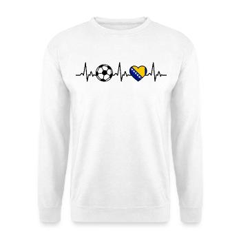 Battement de cœur du football en Bosnie-Herzégovine - Sweat-shirt Unisexe - blanc - Devant