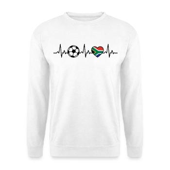 Südafrika Fußball Herzschlag Südafrika Flagge - Unisex Pullover - Weiß - Vorne