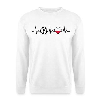 Poland Football Heartbeat Poland - Unisex Sweatshirt - white - Front