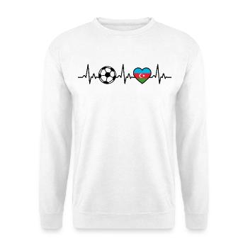 Aserbaidschan Fußball Herzschlag Aserbaidschan - Unisex Pullover - Weiß - Vorne