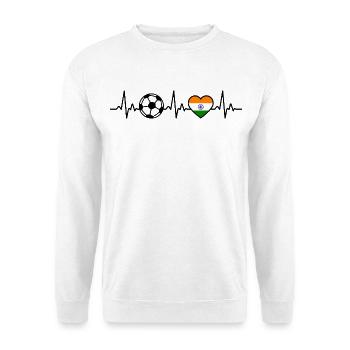 Football Inde Heartbeat Inde - Sweat-shirt Unisexe - blanc - Devant
