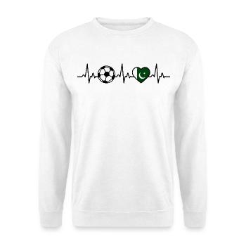 Battement de cœur du Football pakistanais - Sweat-shirt Unisexe - blanc - Devant