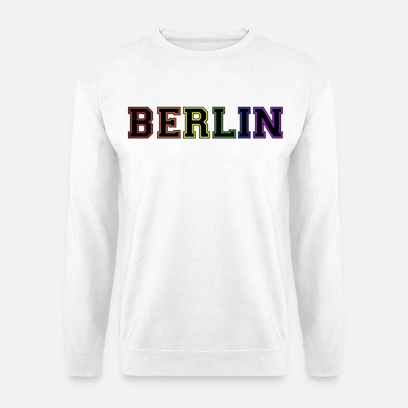 Berlin Varsity Rainbow - Unisex Pullover - Weiß