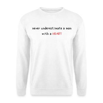 Never Underestimate A Man With A Heart V Day - Unisex Sweatshirt - white - Front