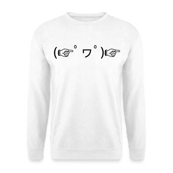 Finger Guns (゚ ☞ヮ゚) ☞ Good Mood Emoticon - Unisex Sweatshirt - white - Front