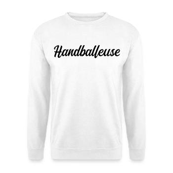 Handballeuse Sportive Ballons Buts Terrain Équipe - Sweat-shirt Unisexe - blanc - Devant