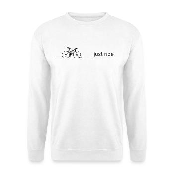 Just ride – Fahrrad Spruch mit One Line Grafik - Unisex Pullover - Weiß - Vorne