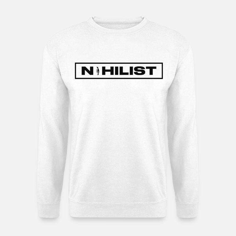 NIHILIST_PENGUIN_DARK - Unisex Pullover - Weiß