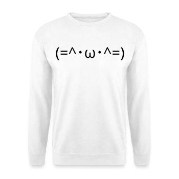 Cats Emote (=^・ω・^=) Cute Cat Kaomoji - Unisex Sweatshirt - white - Front