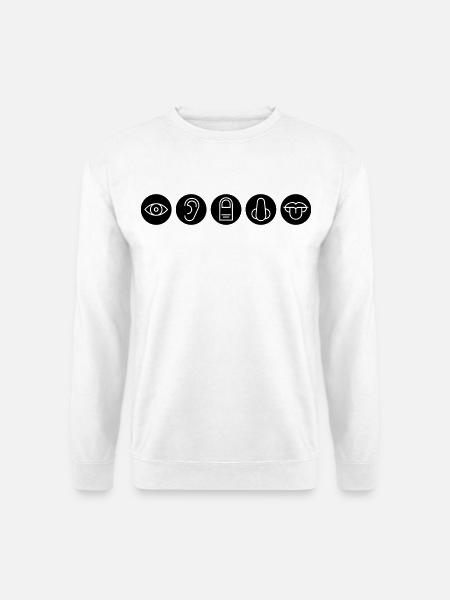 Five senses, sense organs - Unisex Sweatshirt - white