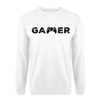 Gamer Schriftzug Controller Typografie Gaming - Unisex Pullover - Weiß - Vorne