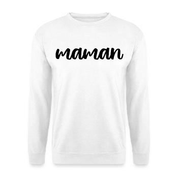 Mama: Elegante handgeschriebene Typografie - Unisex Pullover - Weiß - Vorne