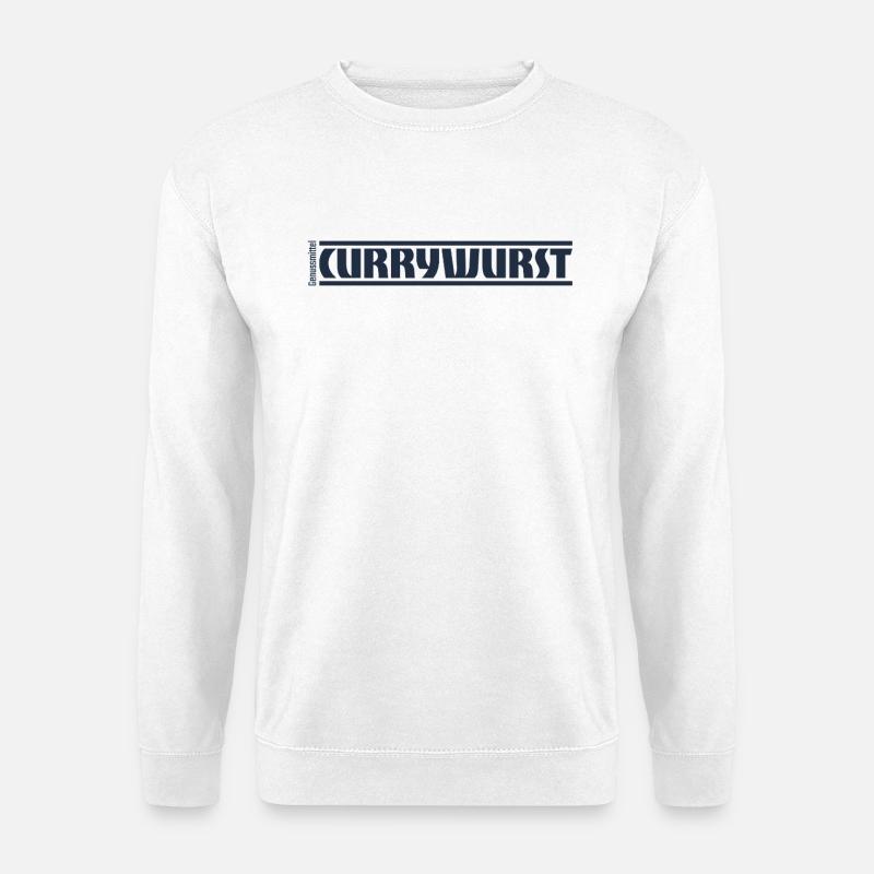„Genussmittel“ Serie | Currywurst - Unisex Pullover - Weiß