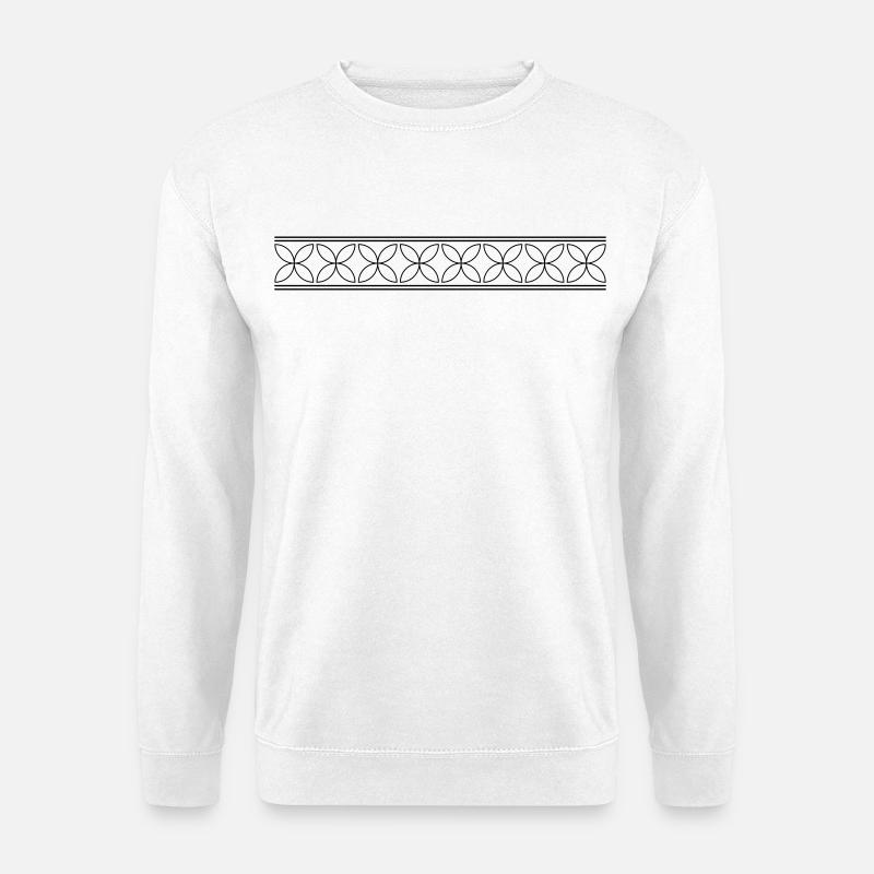 Bandornament mit abstrakten Blüten - Unisex Pullover - Weiß