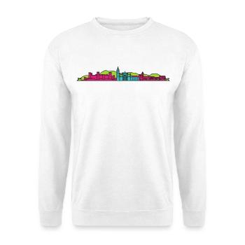 Silhouette urbaine de Malaga Alcazaba Art moderne en ligne - Sweat-shirt Unisexe - blanc - Devant
