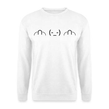 Whatever Emote ╭∩╮(-_-)╭∩╮ freche Geste - Unisex Pullover - Weiß - Vorne