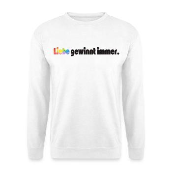 Liebe gewinnt immer Frieden Statement Vielfalt - Unisex Pullover - Weiß - Vorne