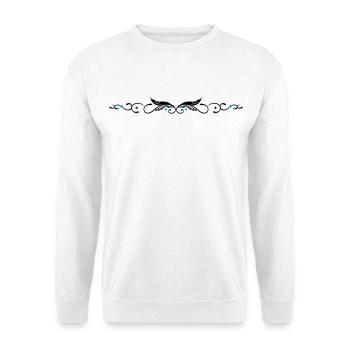 Feder, filigranes Tribal Ornament. - Unisex Pullover - Weiß - Vorne