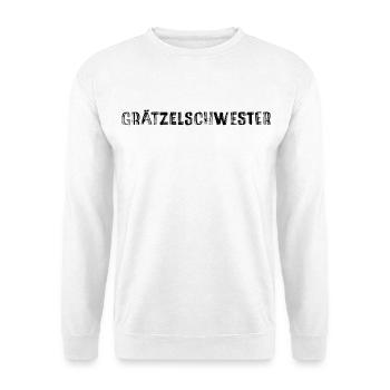 Grätzelschwester – Viennese dialect cult saying - Unisex Sweatshirt - white - Front
