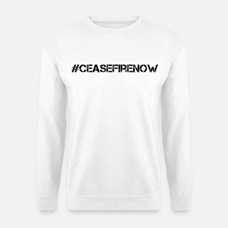 cease fire now - Unisex Pullover - Weiß