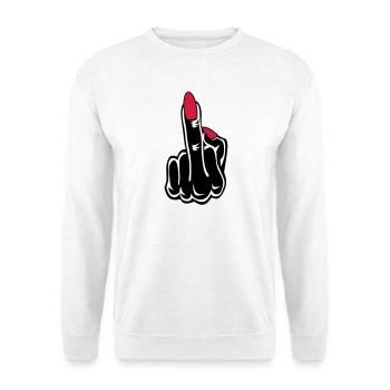 Stinkefinger Middle Finger rote Naegel 2c - Unisex Pullover - Weiß - Vorne