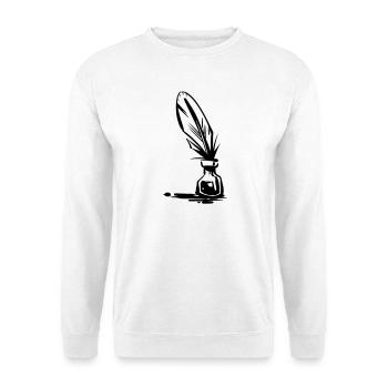 Tintenfass und Feder Design - Unisex Pullover - Weiß - Vorne
