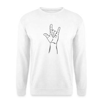 geste de la main je t'aime / je t'aime - Sweat-shirt Unisexe - blanc - Devant