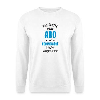 Teenager / Jugendliche / Jugendlicher / Kind - Unisex Pullover - Weiß - Vorne